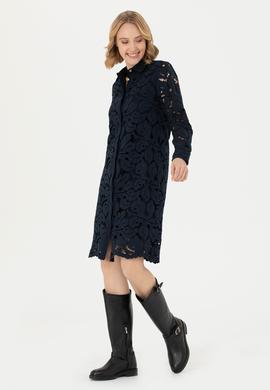 Kadın Lacivert Dokuma Elbise - 50271176005