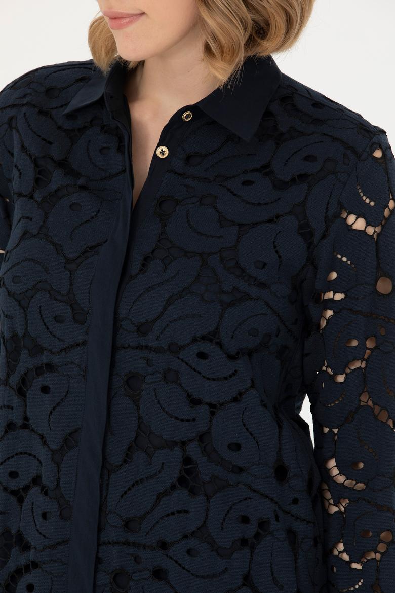 Kadın Lacivert Dokuma Elbise - 50271176005