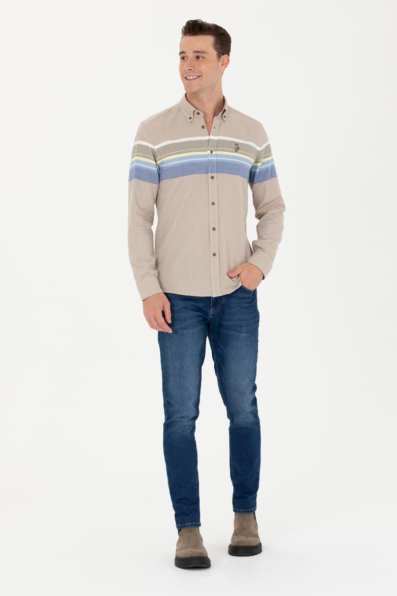 Erkek Açık Haki Uzun Kollu Gömlek - 50272500010