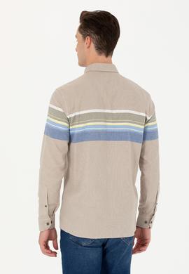 Erkek Açık Haki Uzun Kollu Gömlek - 50272500010