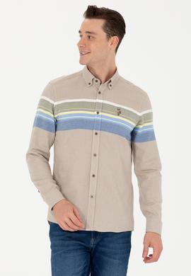 Erkek Açık Haki Uzun Kollu Gömlek - 50272500010