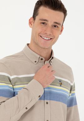 Erkek Açık Haki Uzun Kollu Gömlek - 50272500010