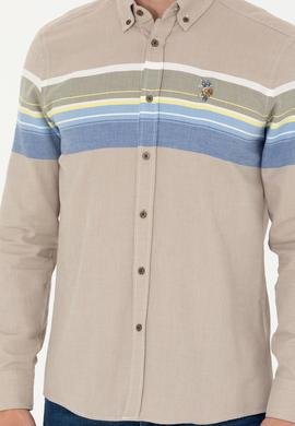 Erkek Açık Haki Uzun Kollu Gömlek - 50272500010