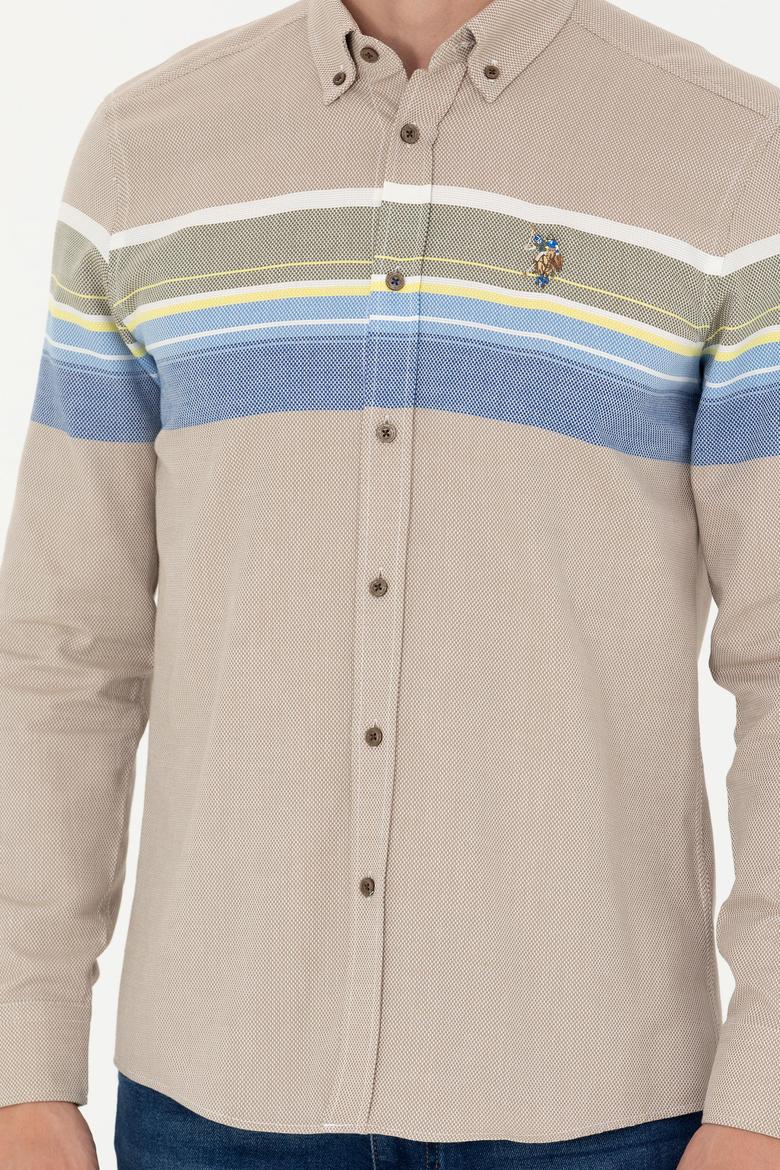 Erkek Açık Haki Uzun Kollu Gömlek - 50272500010