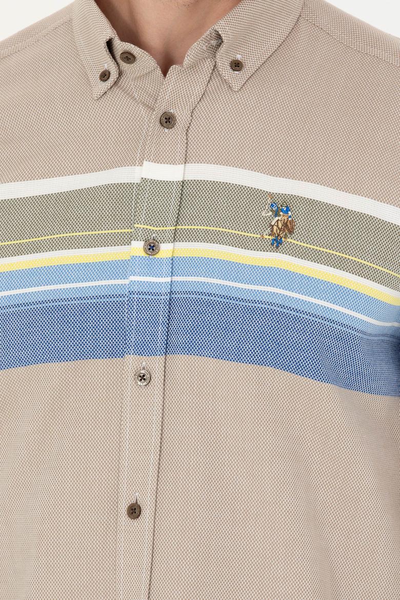 Erkek Açık Haki Uzun Kollu Gömlek - 50272500010