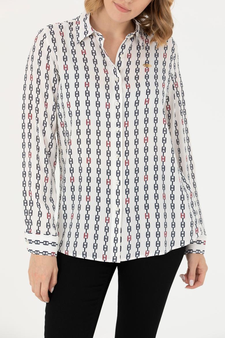 Kadın Ekru Uzun Kollu Gömlek - 50272925010