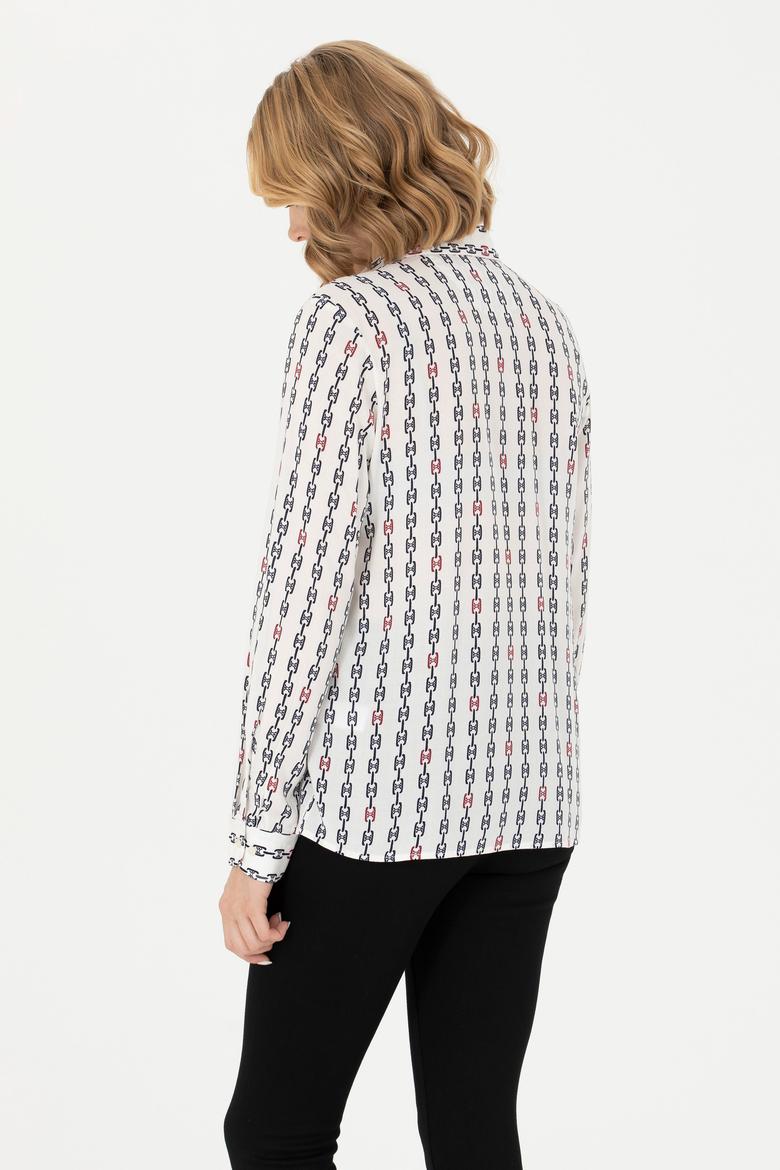 Kadın Ekru Uzun Kollu Gömlek - 50272925010