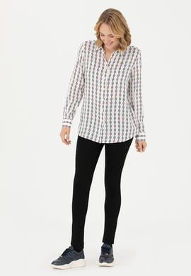 Kadın Ekru Uzun Kollu Gömlek - 50272925010