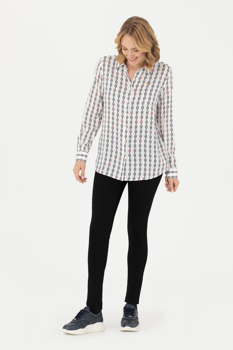 Kadın Ekru Uzun Kollu Gömlek - 50272925010