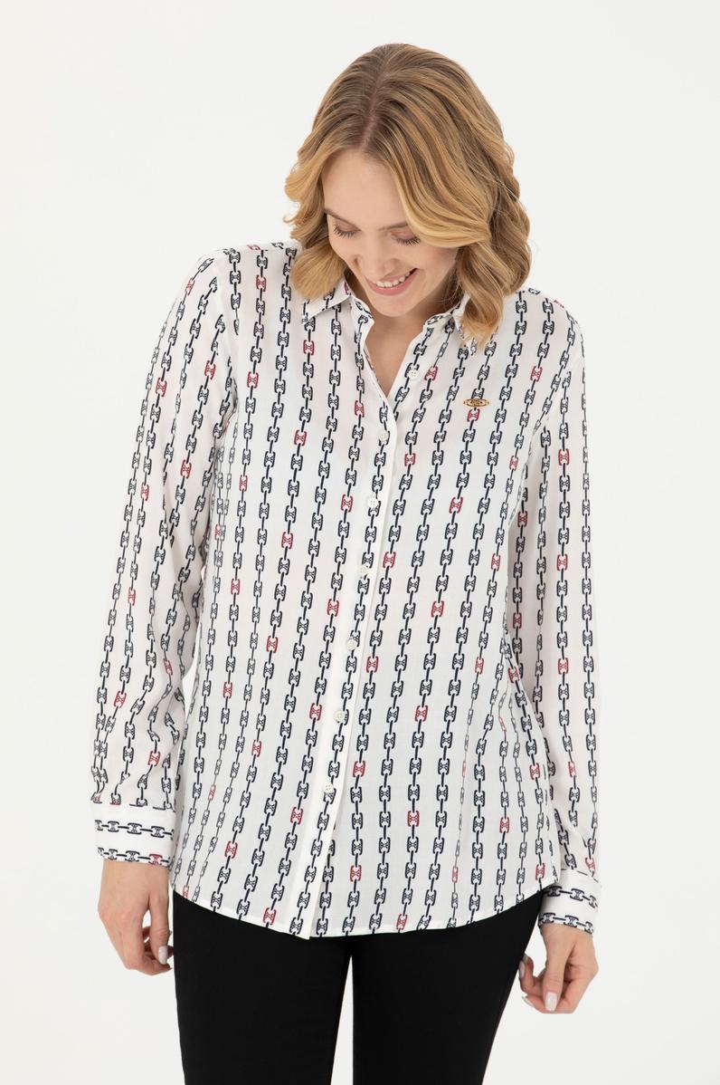 Kadın Ekru Uzun Kollu Gömlek