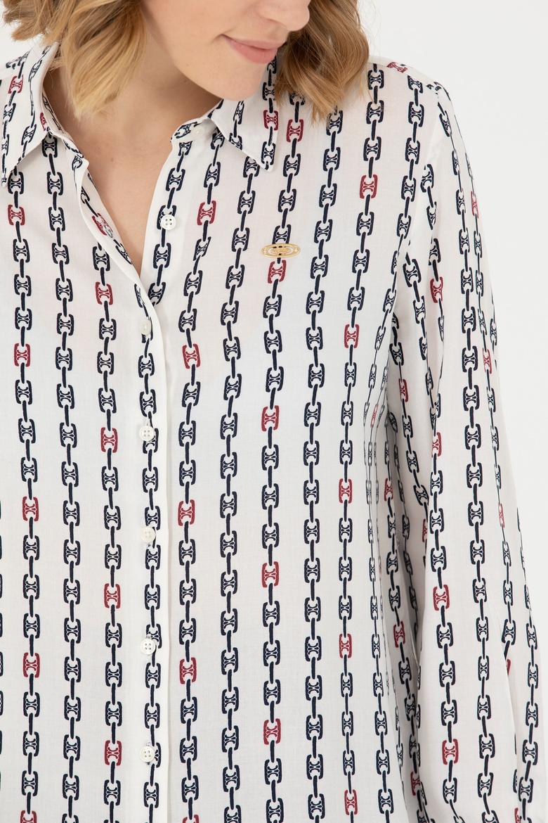 Kadın Ekru Uzun Kollu Gömlek - 50272925010