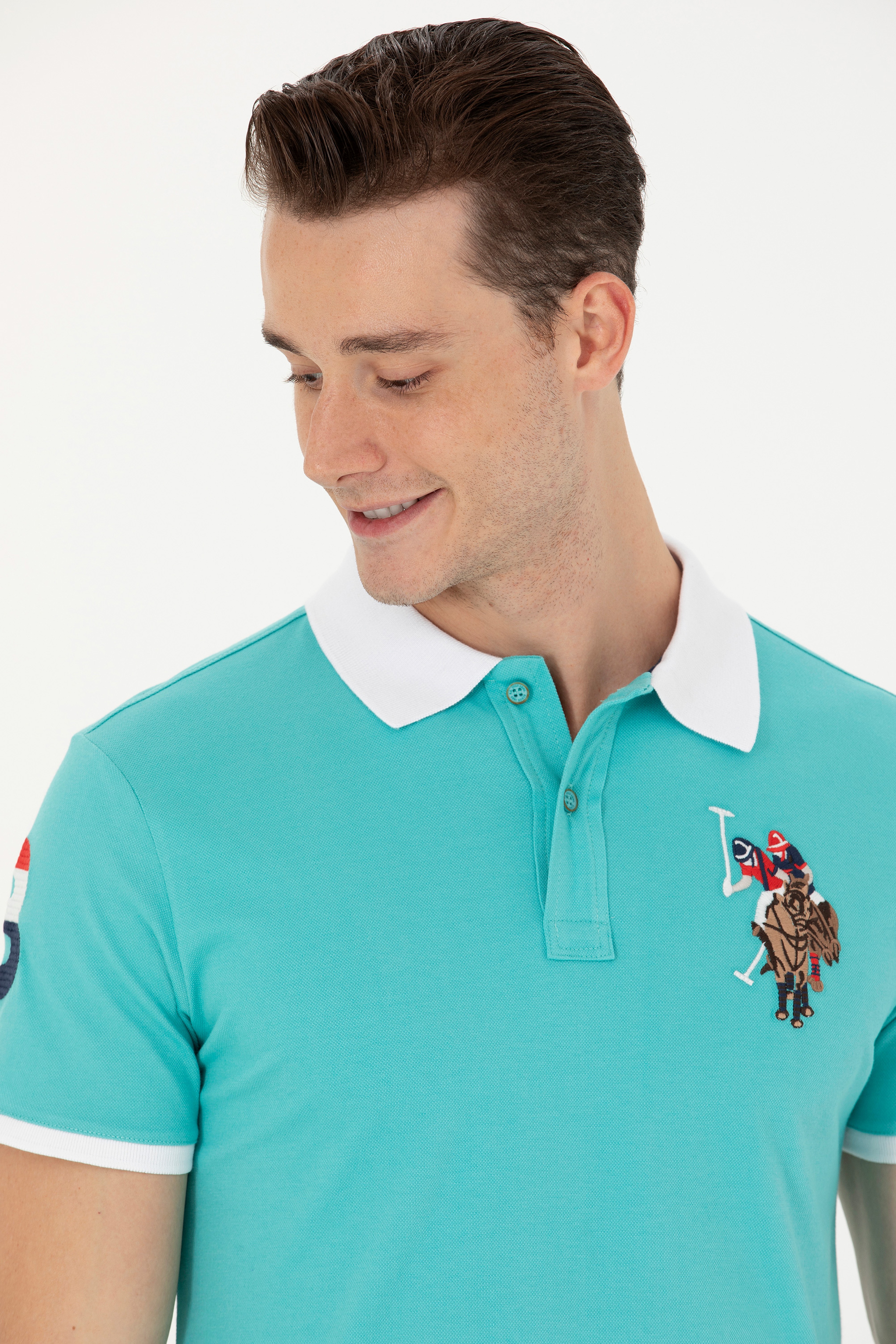 Erkek Mint Basic Polo Yaka Tişört