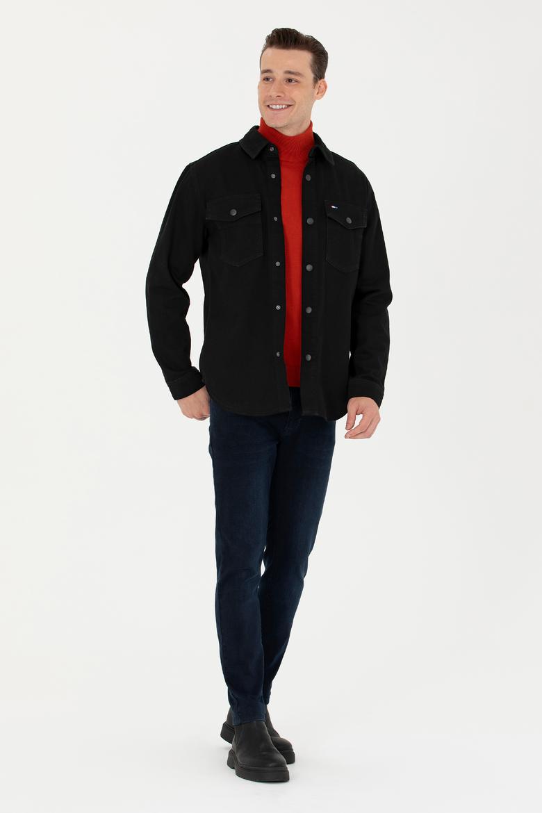 Erkek Siyah Jean Gömlek - 50276923001