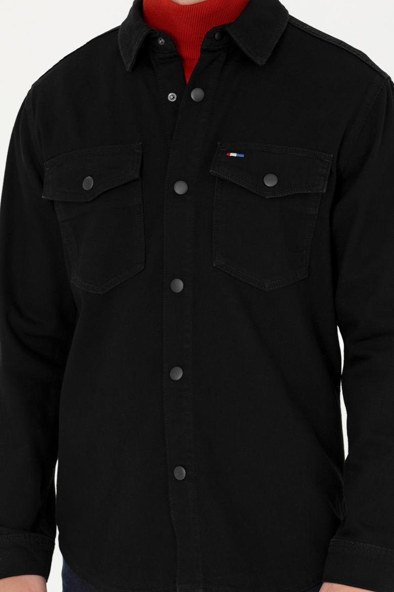 Erkek Siyah Jean Gömlek - 50276923001