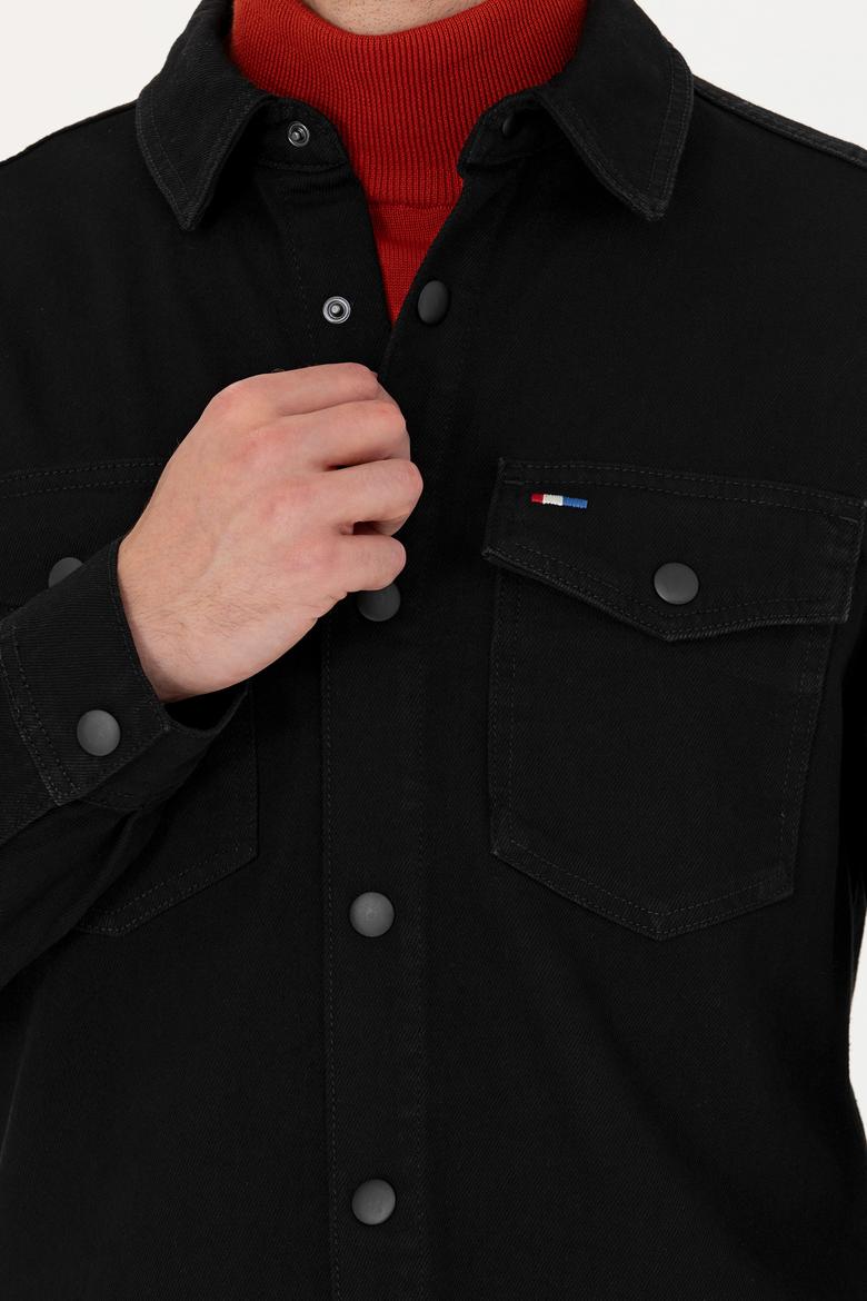 Erkek Siyah Jean Gömlek - 50276923001