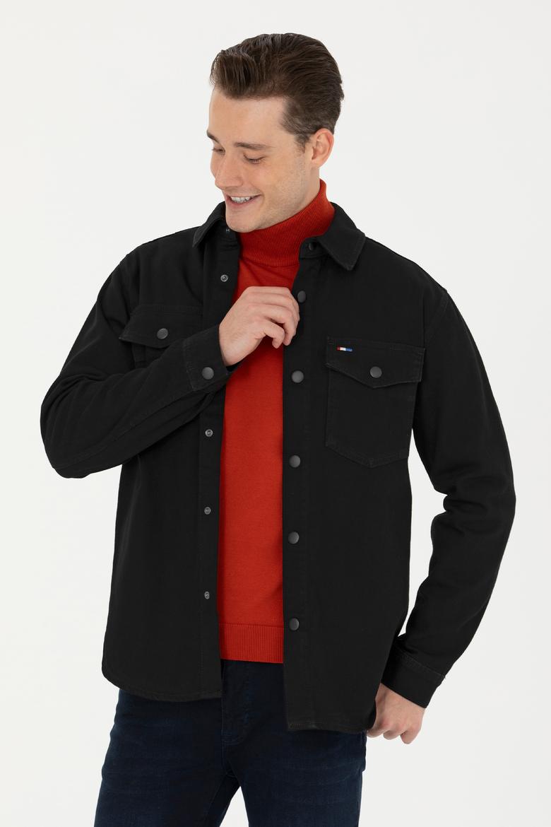 Erkek Siyah Jean Gömlek - 50276923001