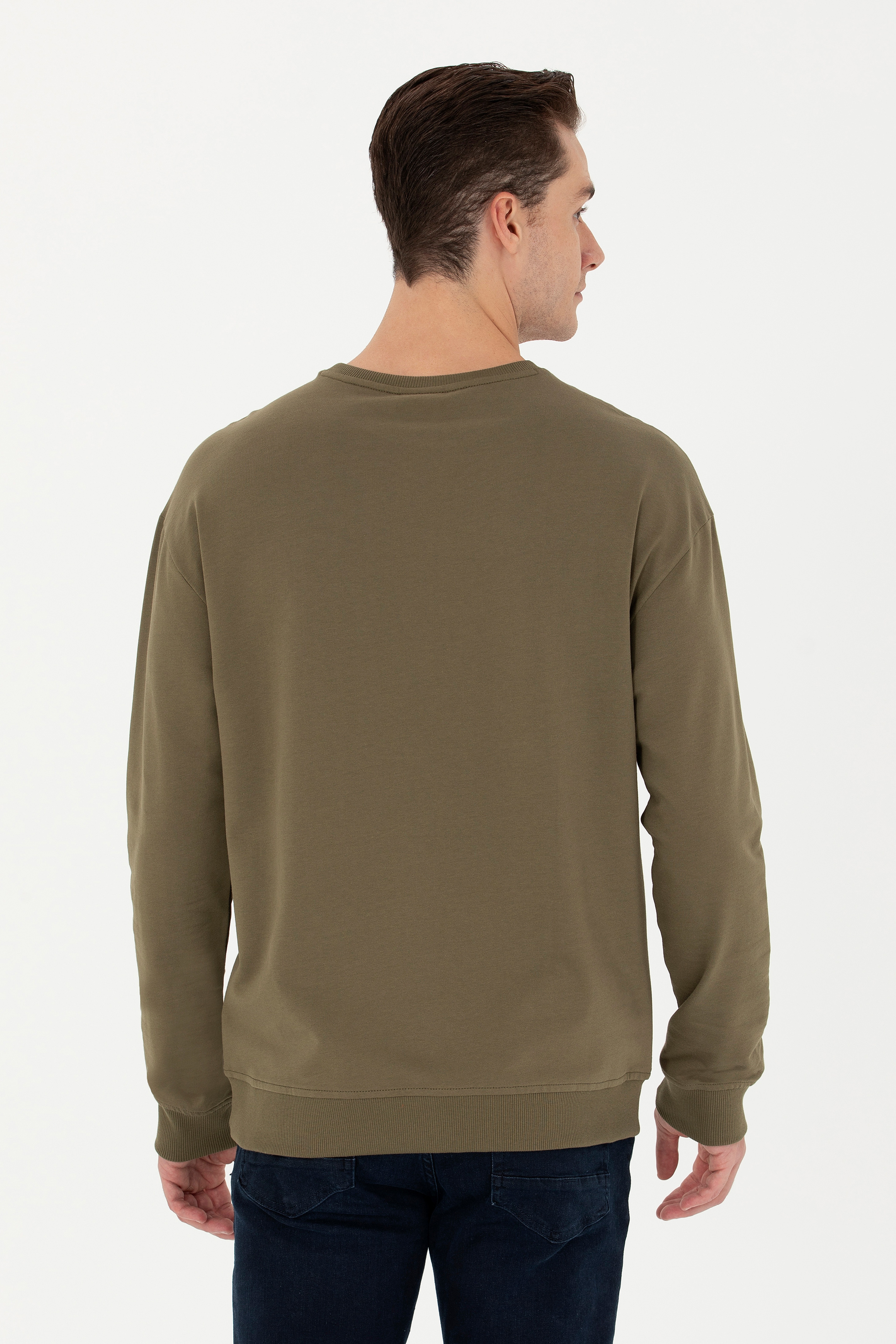 Erkek Haki Sweatshirt - Image 6