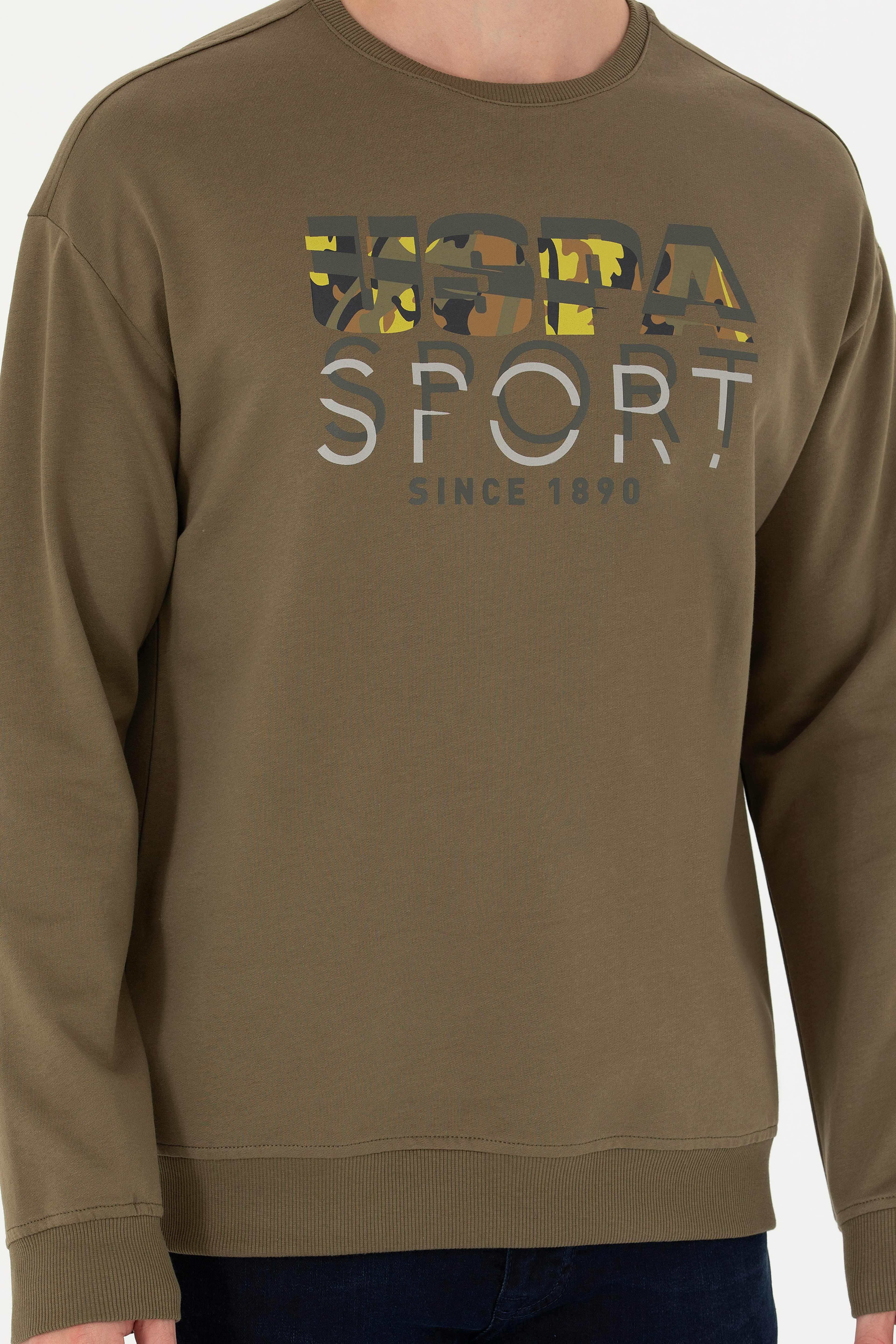 Erkek Haki Sweatshirt - Image 7