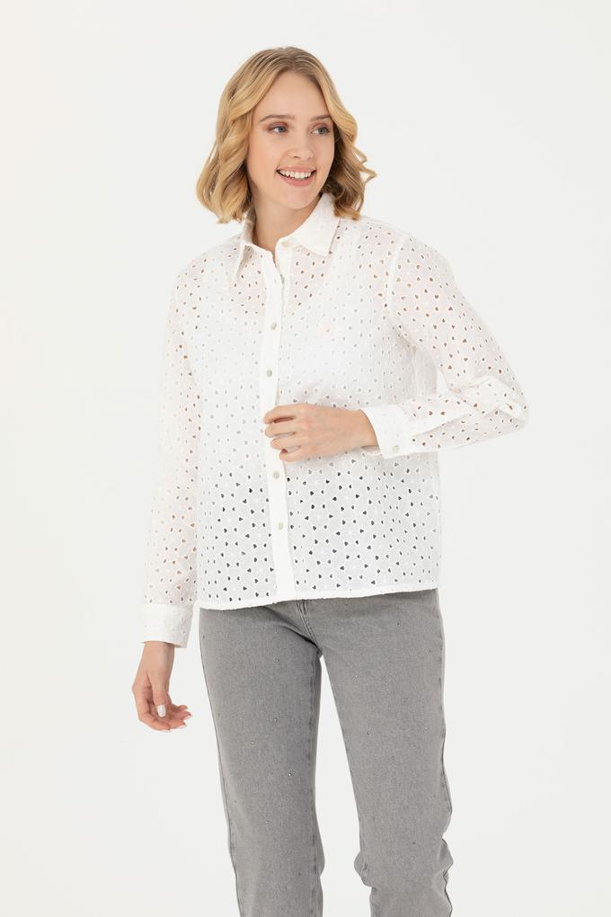 Kadın Beyaz Uzun Kollu Gömlek