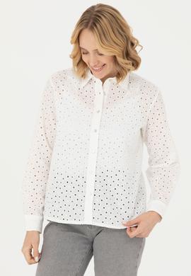 Kadın Beyaz Uzun Kollu Gömlek - 50271508018