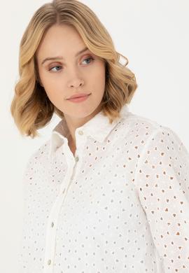 Kadın Beyaz Uzun Kollu Gömlek - 50271508018