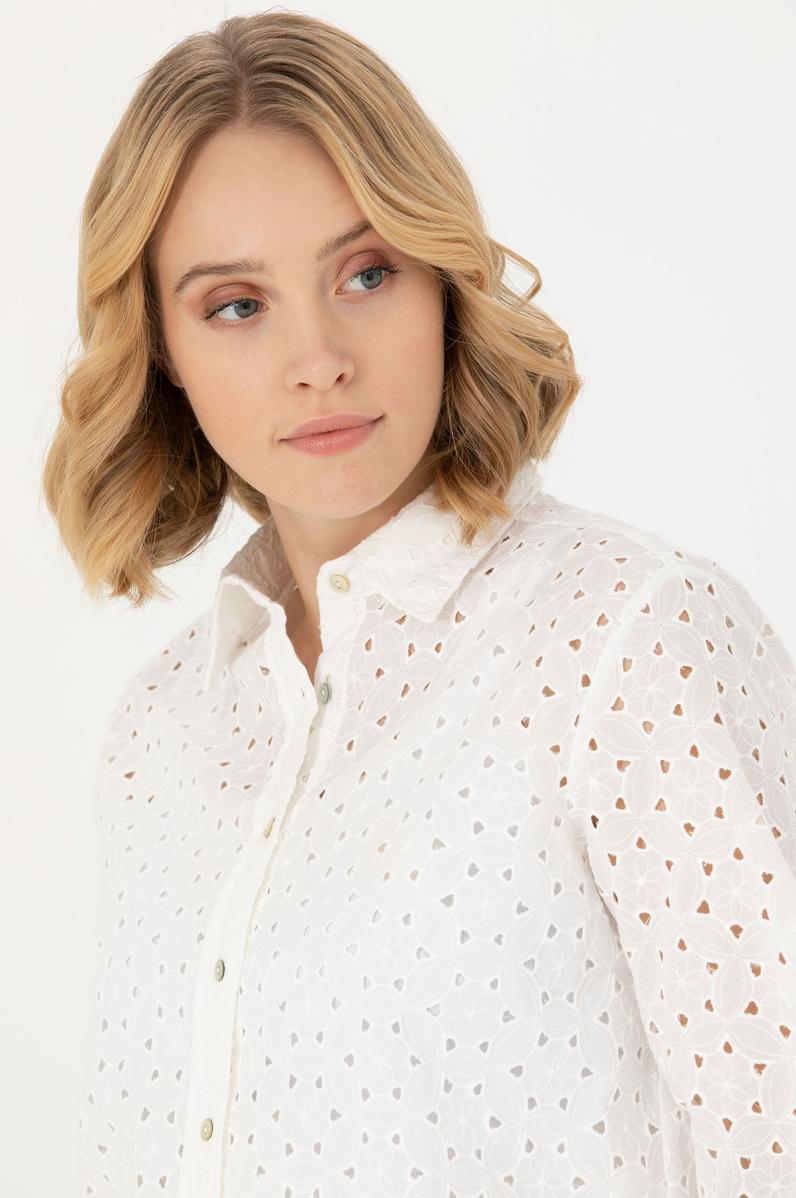 Kadın Beyaz Uzun Kollu Gömlek