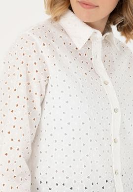 Kadın Beyaz Uzun Kollu Gömlek - 50271508018