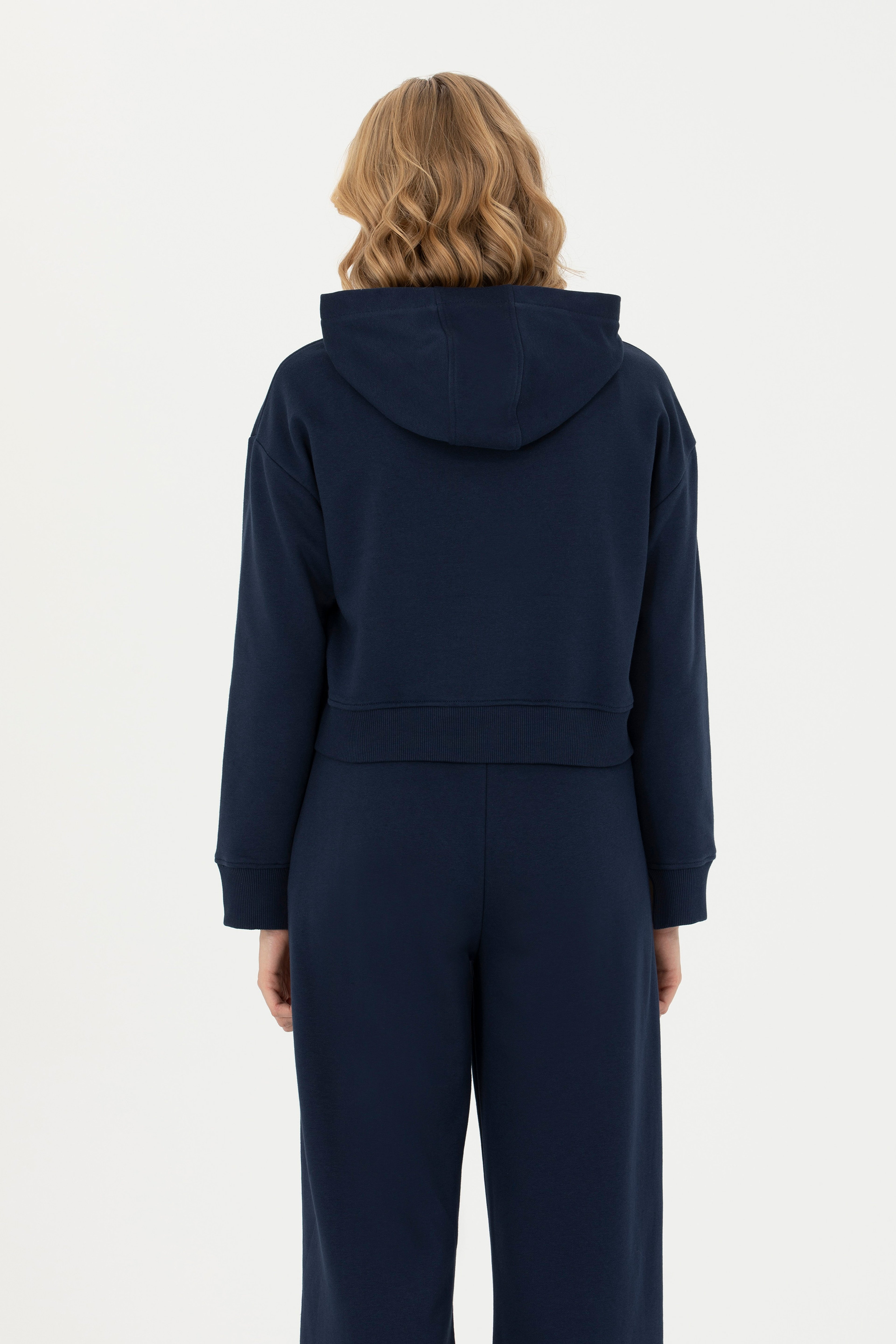 Kadın Lacivert Kapüşonlu Sweatshirt