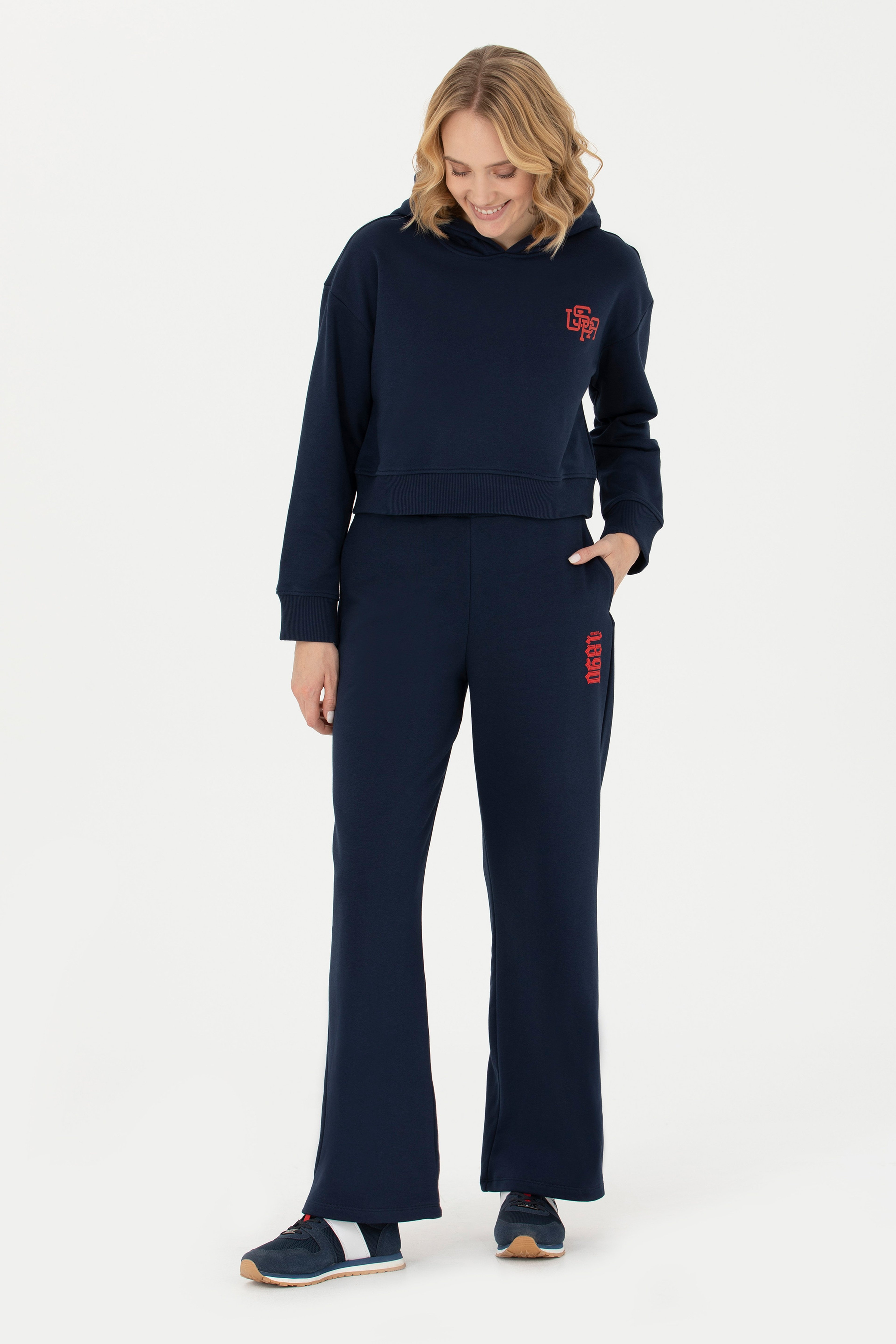 Kadın Lacivert Kapüşonlu Sweatshirt