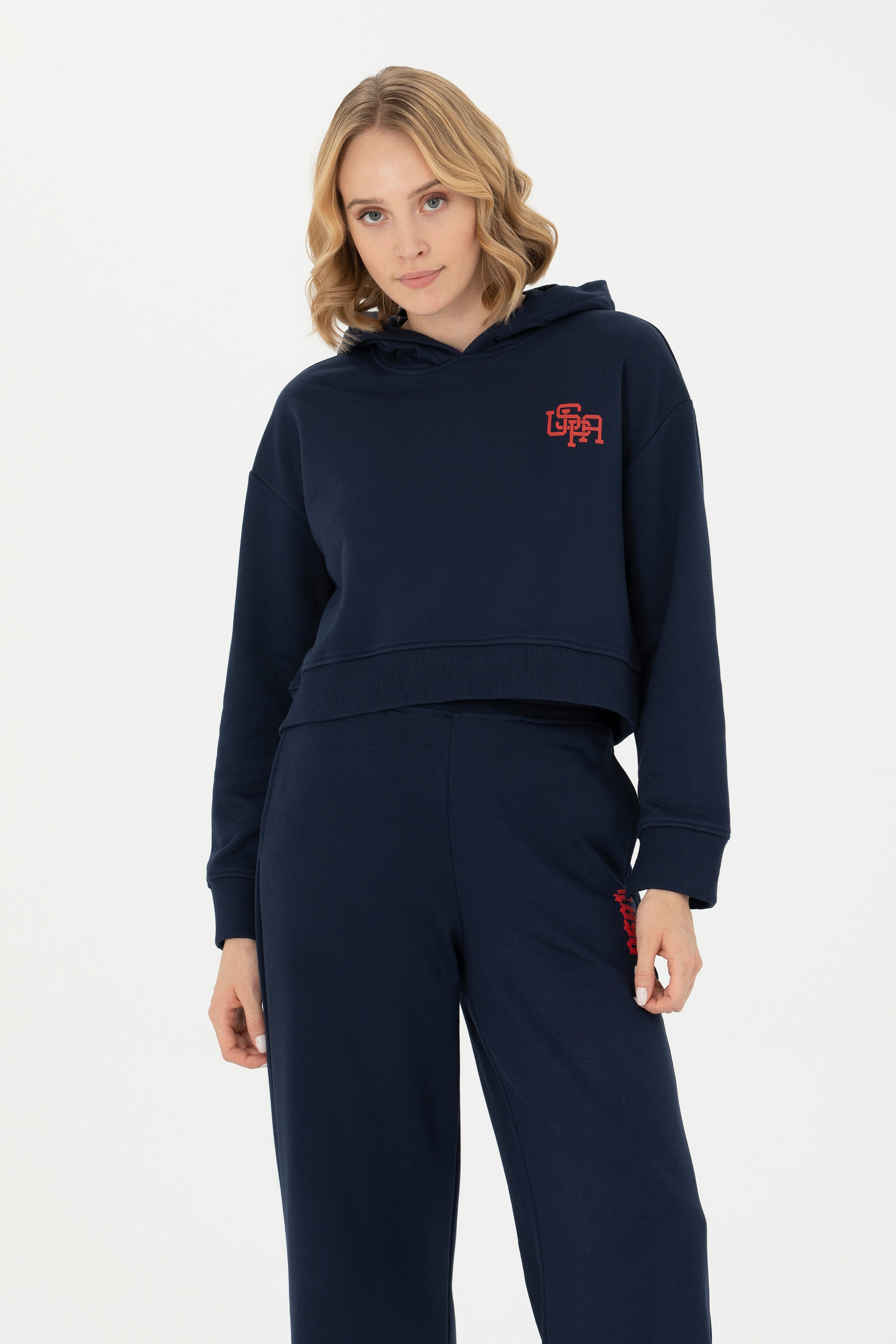 Kadın Lacivert Kapüşonlu Sweatshirt - Image 1