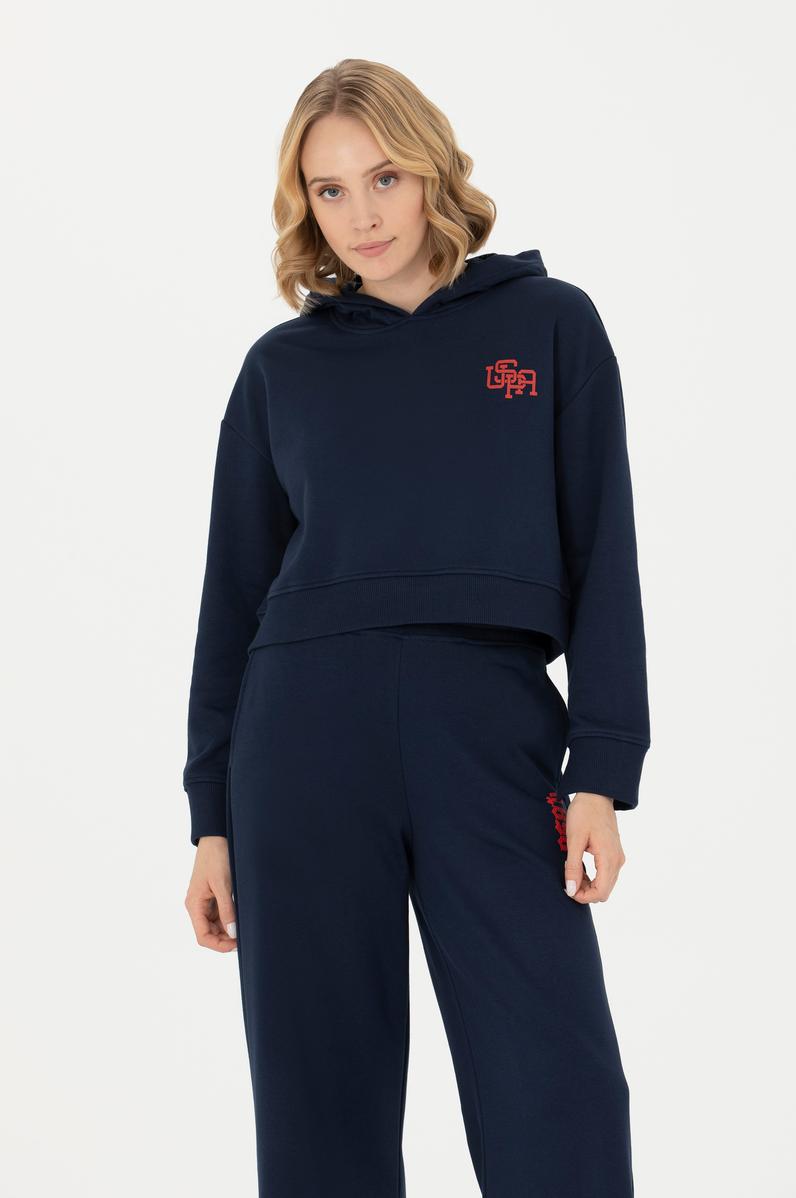 Kadın Lacivert Kapüşonlu Sweatshirt