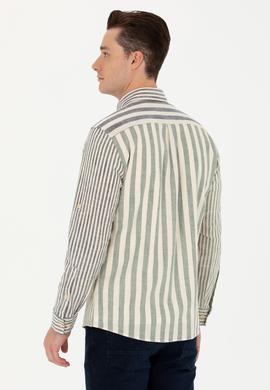 Erkek Çizgili Lacivert Gömlek - 50272366005