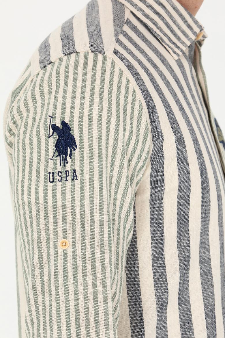 Erkek Çizgili Lacivert Gömlek - 50272366005