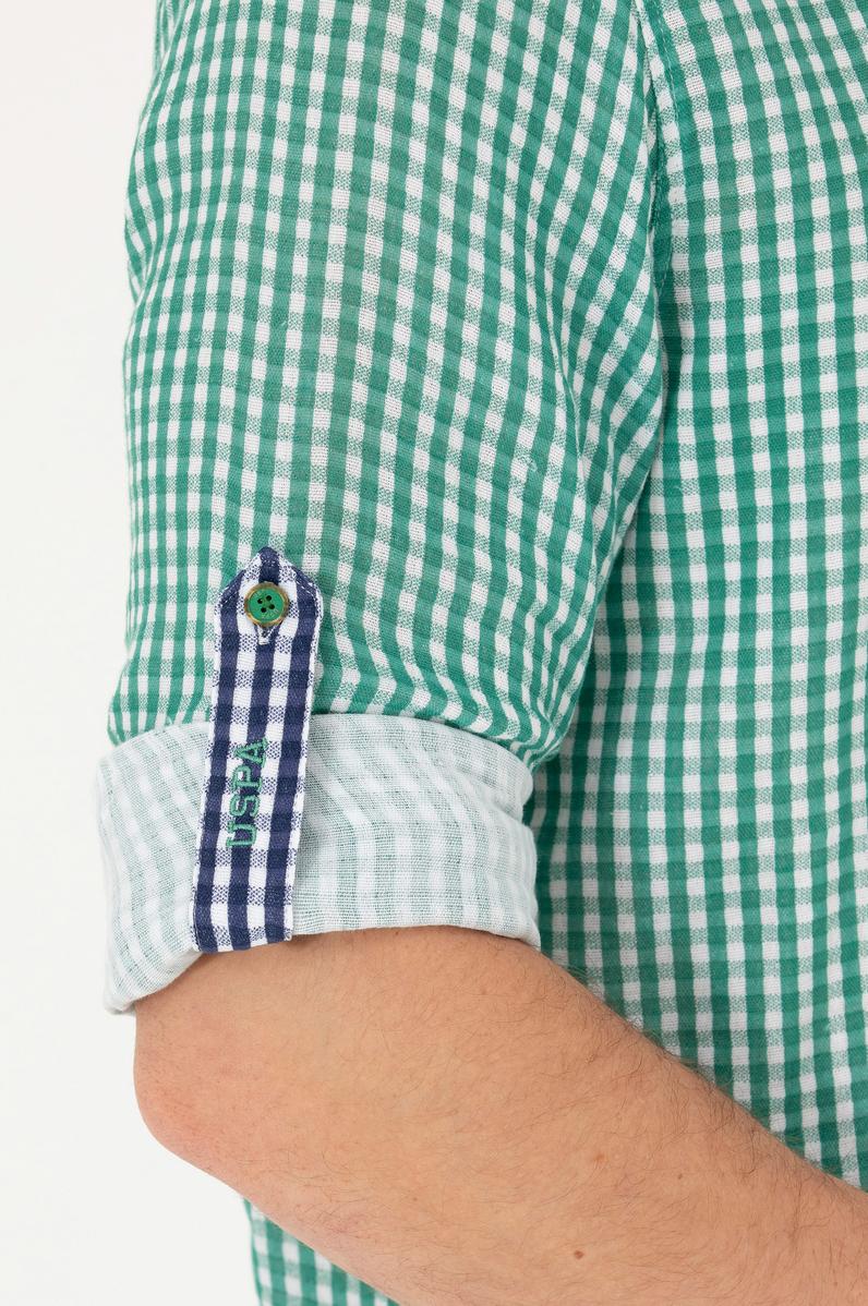 Erkek Yeşil Uzun Kollu Gömlek