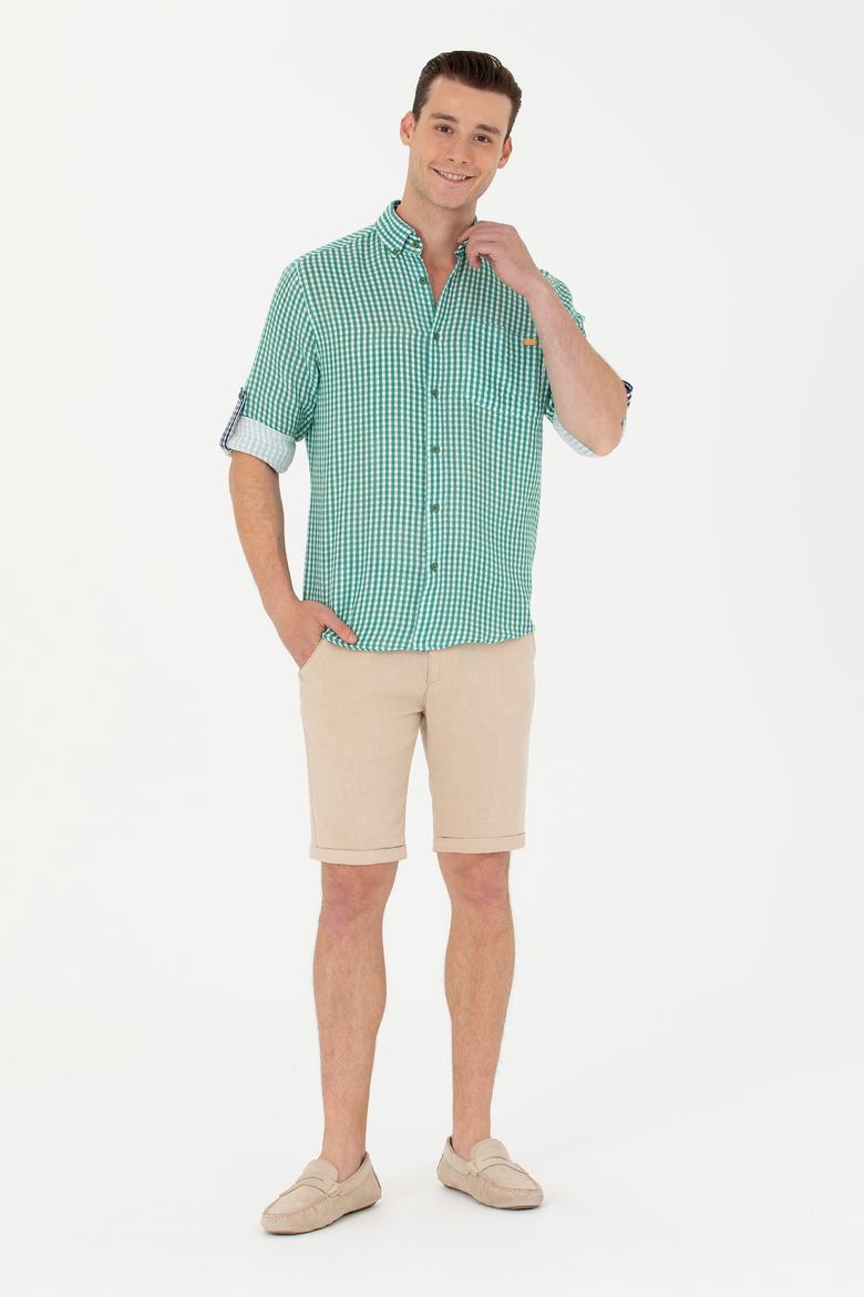 Erkek Yeşil Uzun Kollu Gömlek - 50263586037