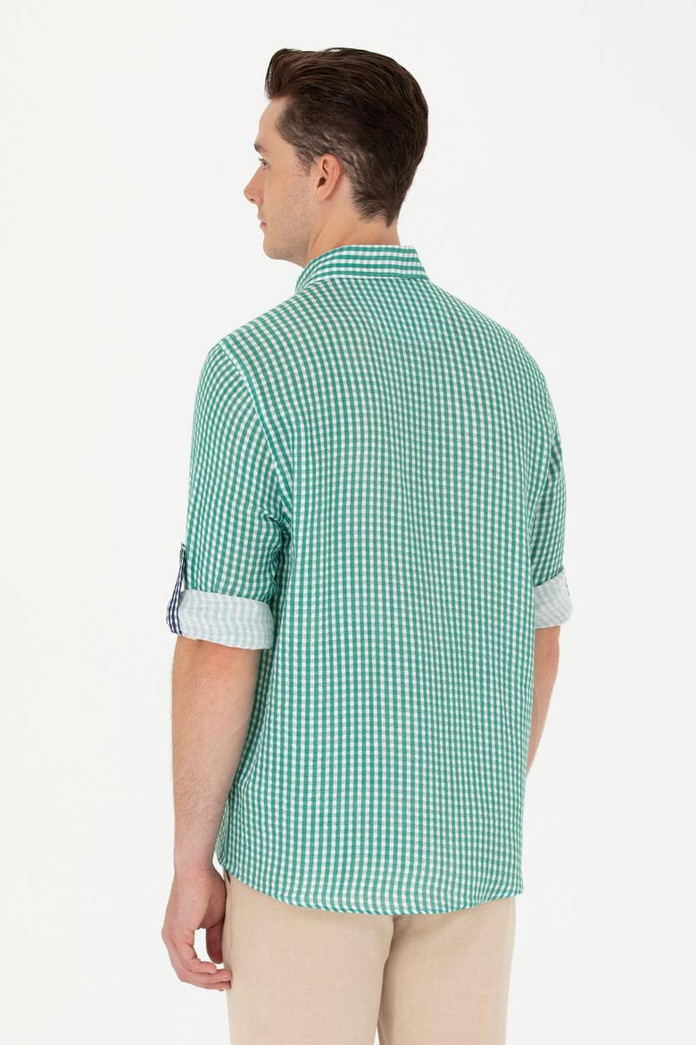 Erkek Yeşil Uzun Kollu Gömlek - 50263586037