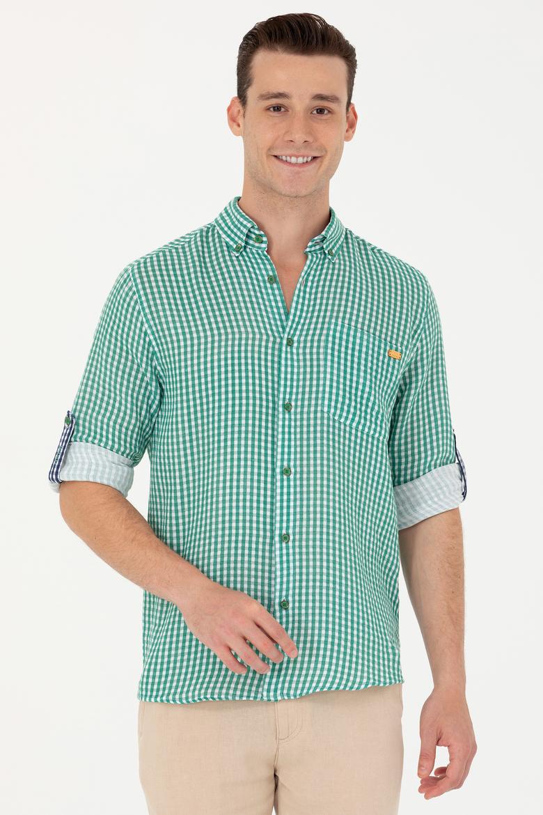 Erkek Yeşil Uzun Kollu Gömlek - 50263586037