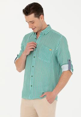 Erkek Yeşil Uzun Kollu Gömlek - 50263586037