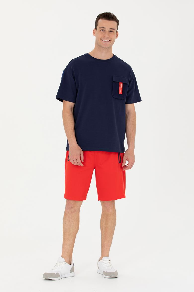 Erkek Kırmızı Örme Şort - 50263256070