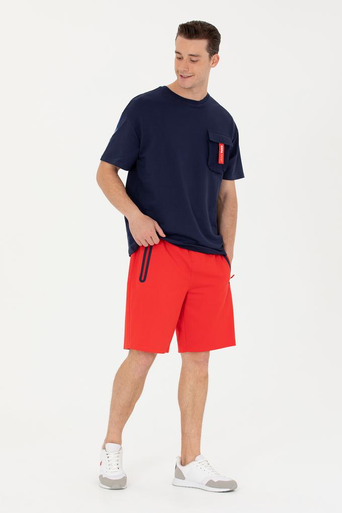 Erkek Kırmızı Örme Şort