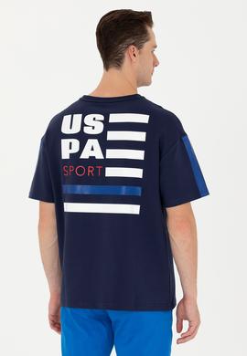 Erkek Lacivert Oversize Bisiklet Yaka Tişört - 50263576006