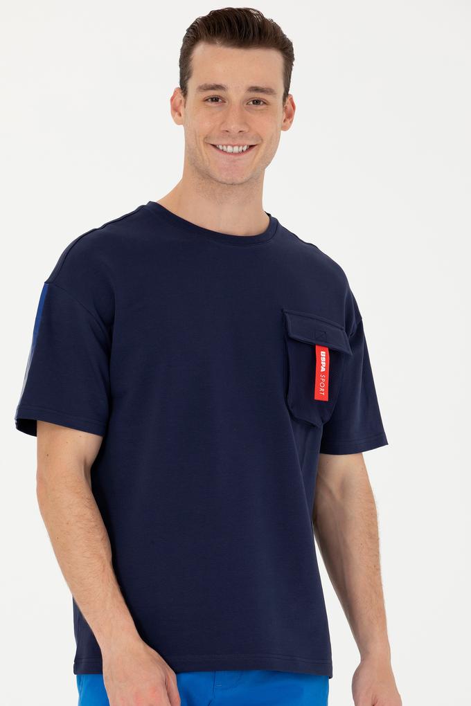 Erkek Lacivert Oversize Bisiklet Yaka Tişört