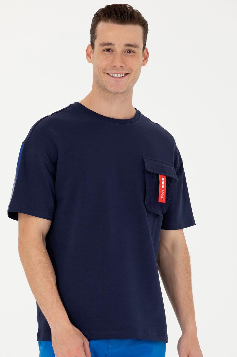 Erkek Lacivert Oversize Bisiklet Yaka Tişört