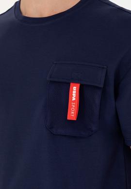 Erkek Lacivert Oversize Bisiklet Yaka Tişört - 50263576006