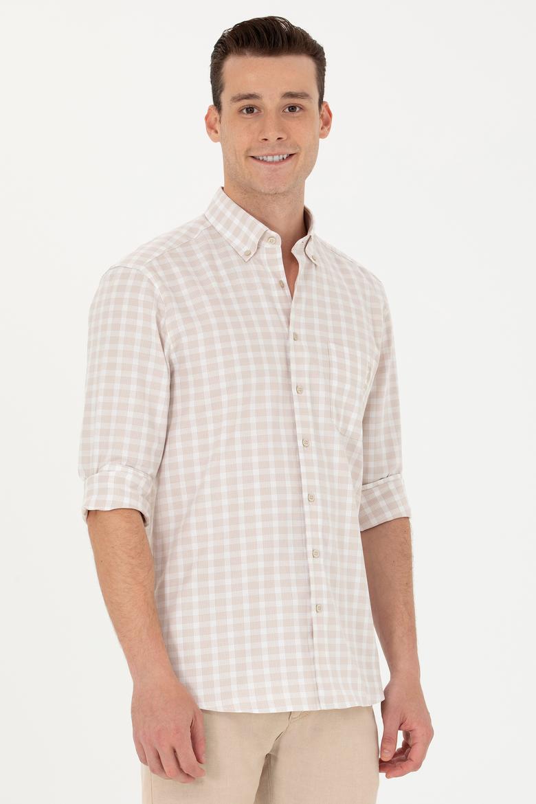 Erkek Kareli Taş Gömlek - 50264415027
