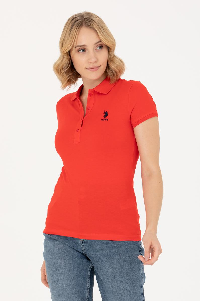 Kadın Kırmızı Basic Polo Yaka Tişört