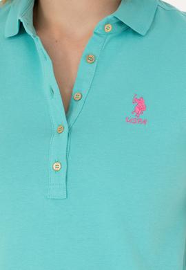 Kadın Mint Polo Yaka Mini Boy Örme Elbise - 50262672106