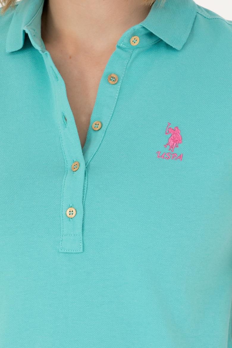 Kadın Mint Polo Yaka Mini Boy Örme Elbise - 50262672106