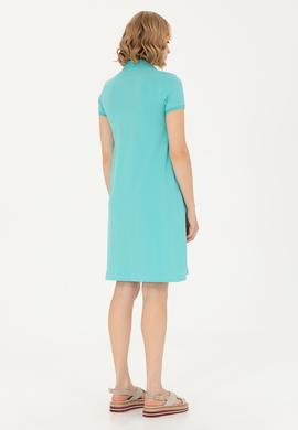 Kadın Mint Polo Yaka Mini Boy Örme Elbise - 50262672106