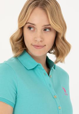 Kadın Mint Polo Yaka Mini Boy Örme Elbise - 50262672106